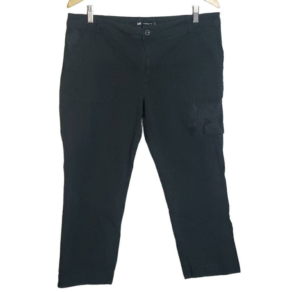 Lee Midrise‎ Black Cargo Pants Size 14